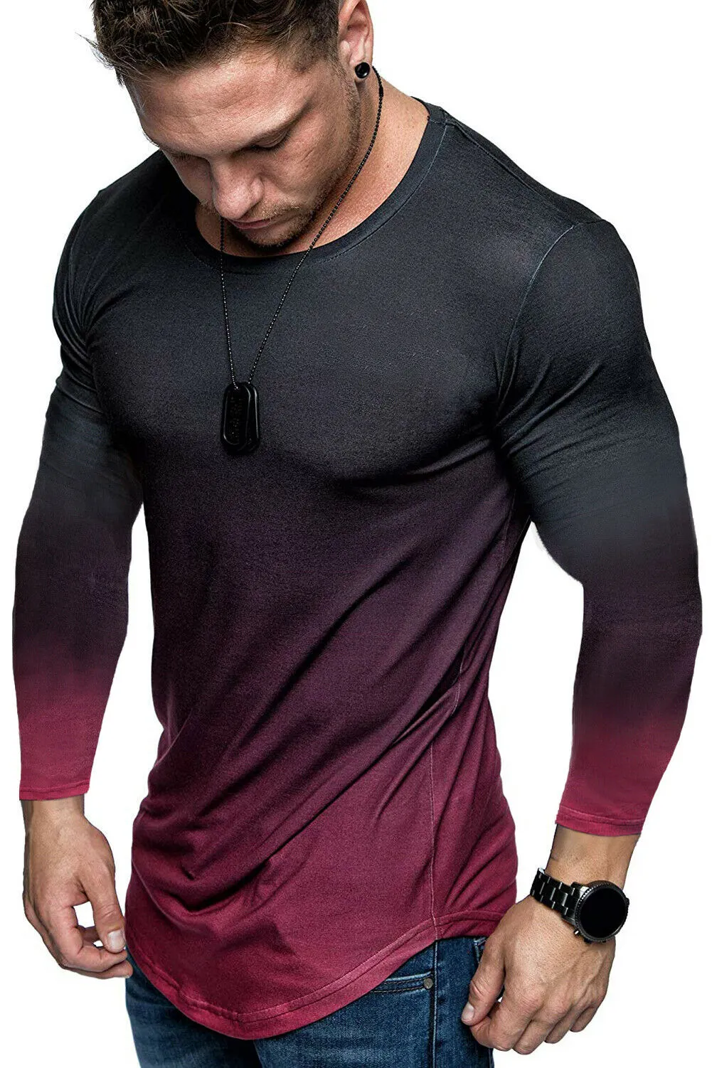 West Louis™ Gradient Long Sleeve T-shirt