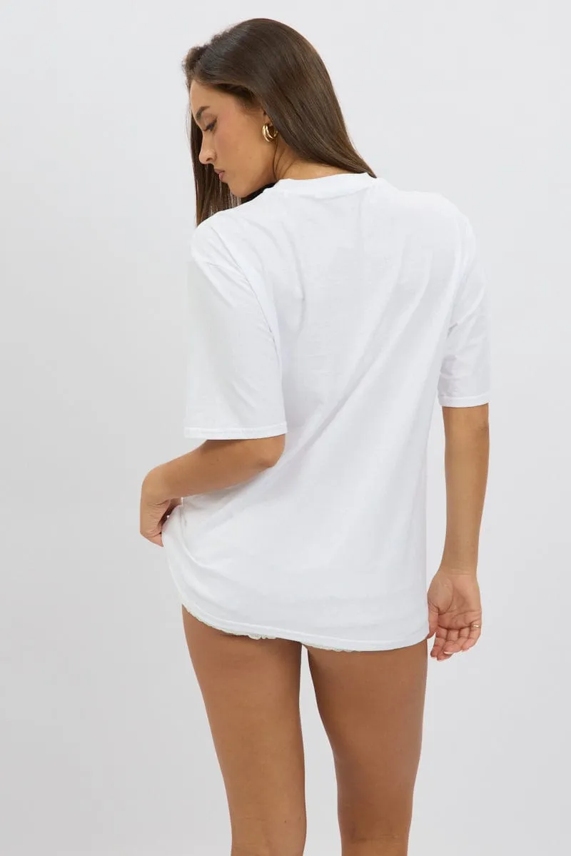White Graphic Tee Short Sleeve
