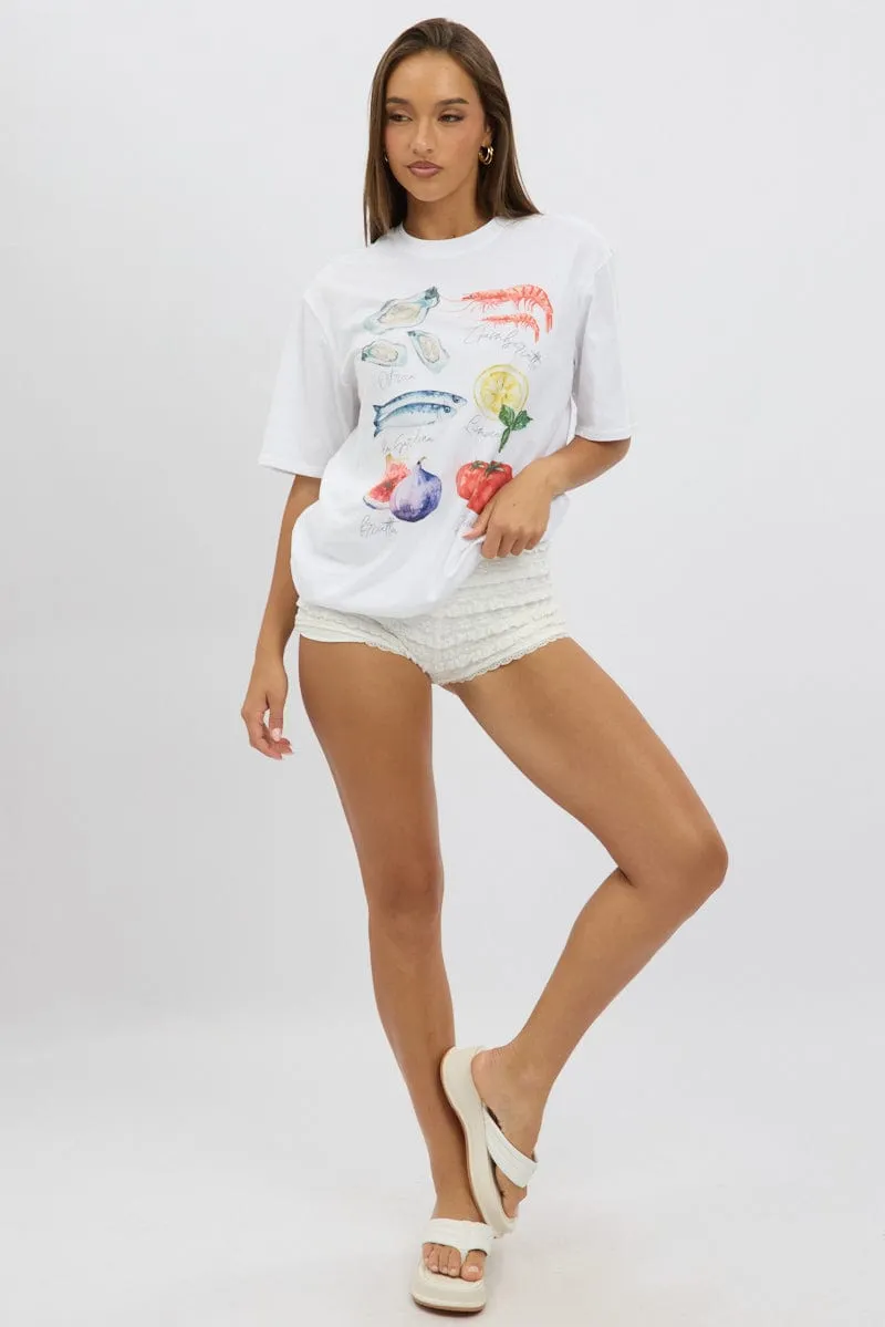 White Graphic Tee Short Sleeve