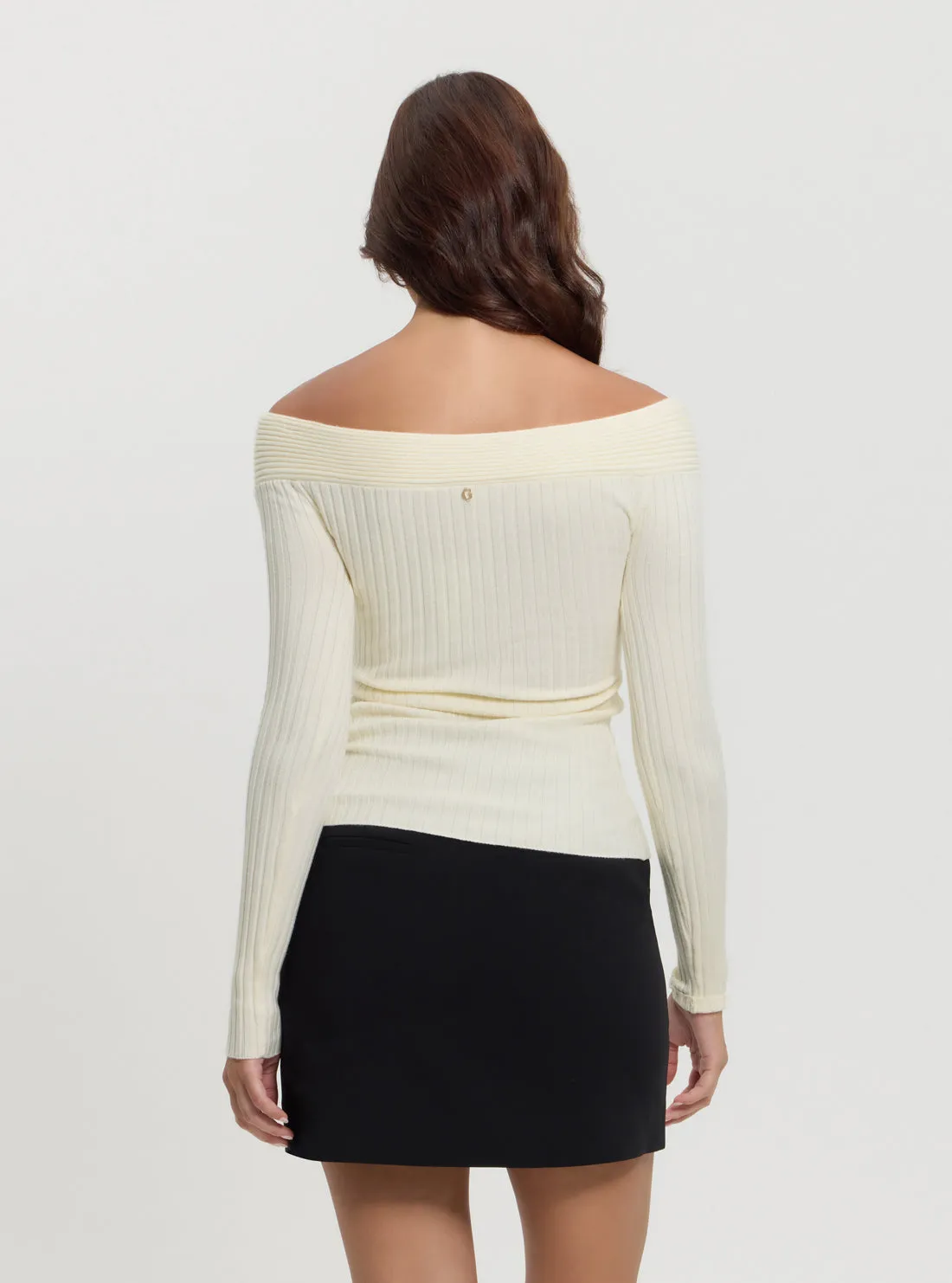 White Milana Wrap Knit Top