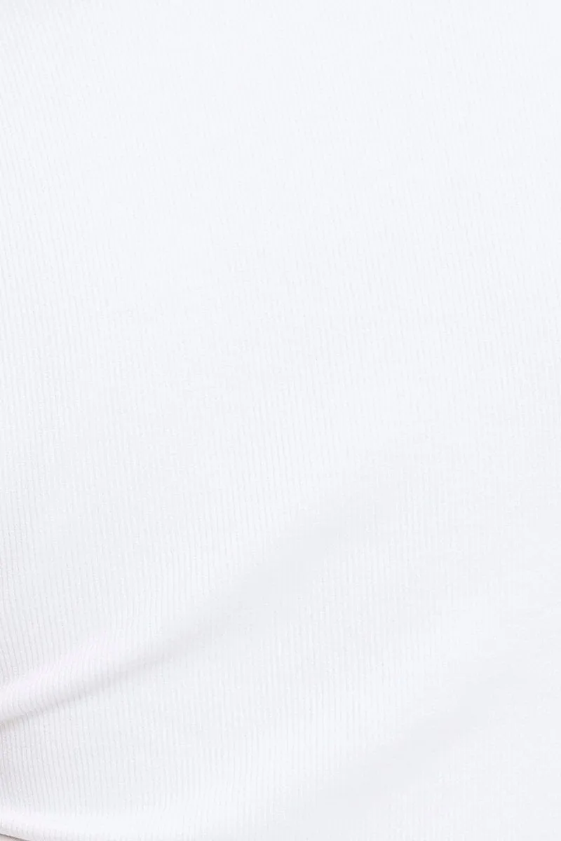White T Shirt Short Sleeve Crop Crew Neck