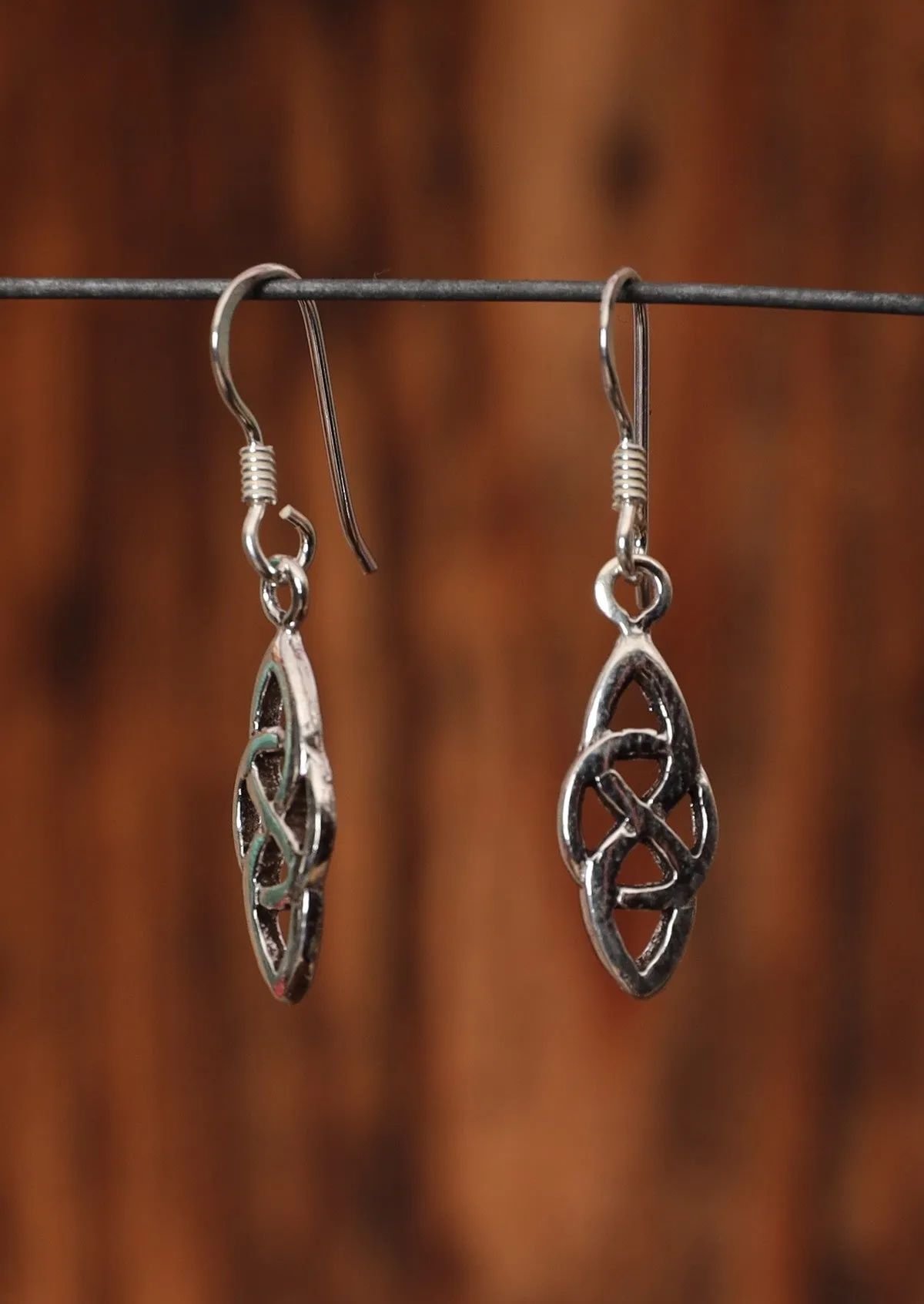 Woven Amulet Silver Earrings