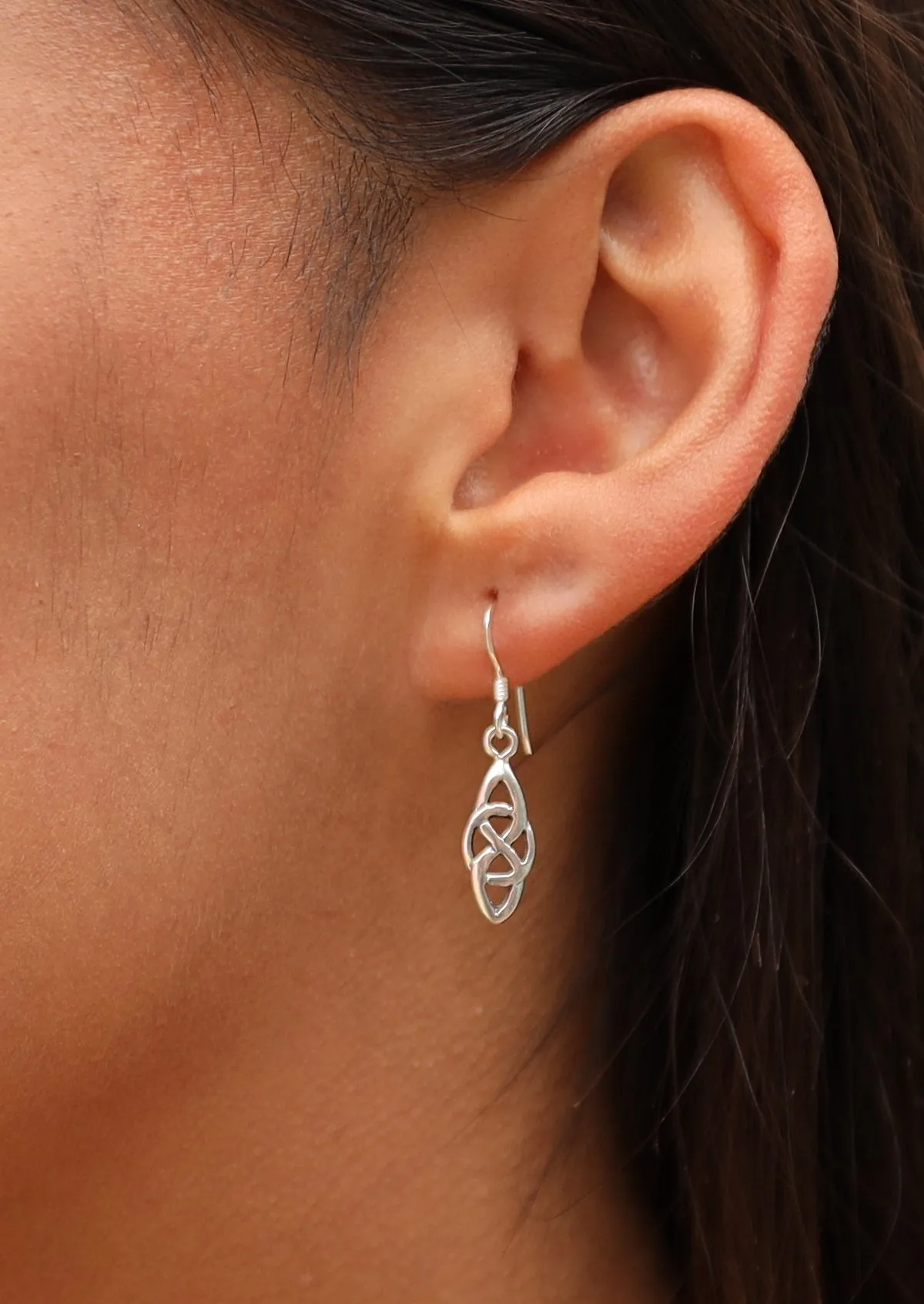 Woven Amulet Silver Earrings