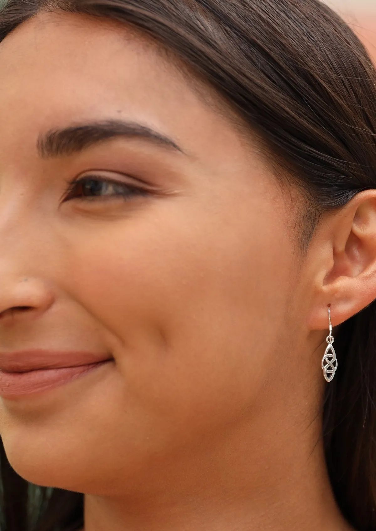 Woven Amulet Silver Earrings